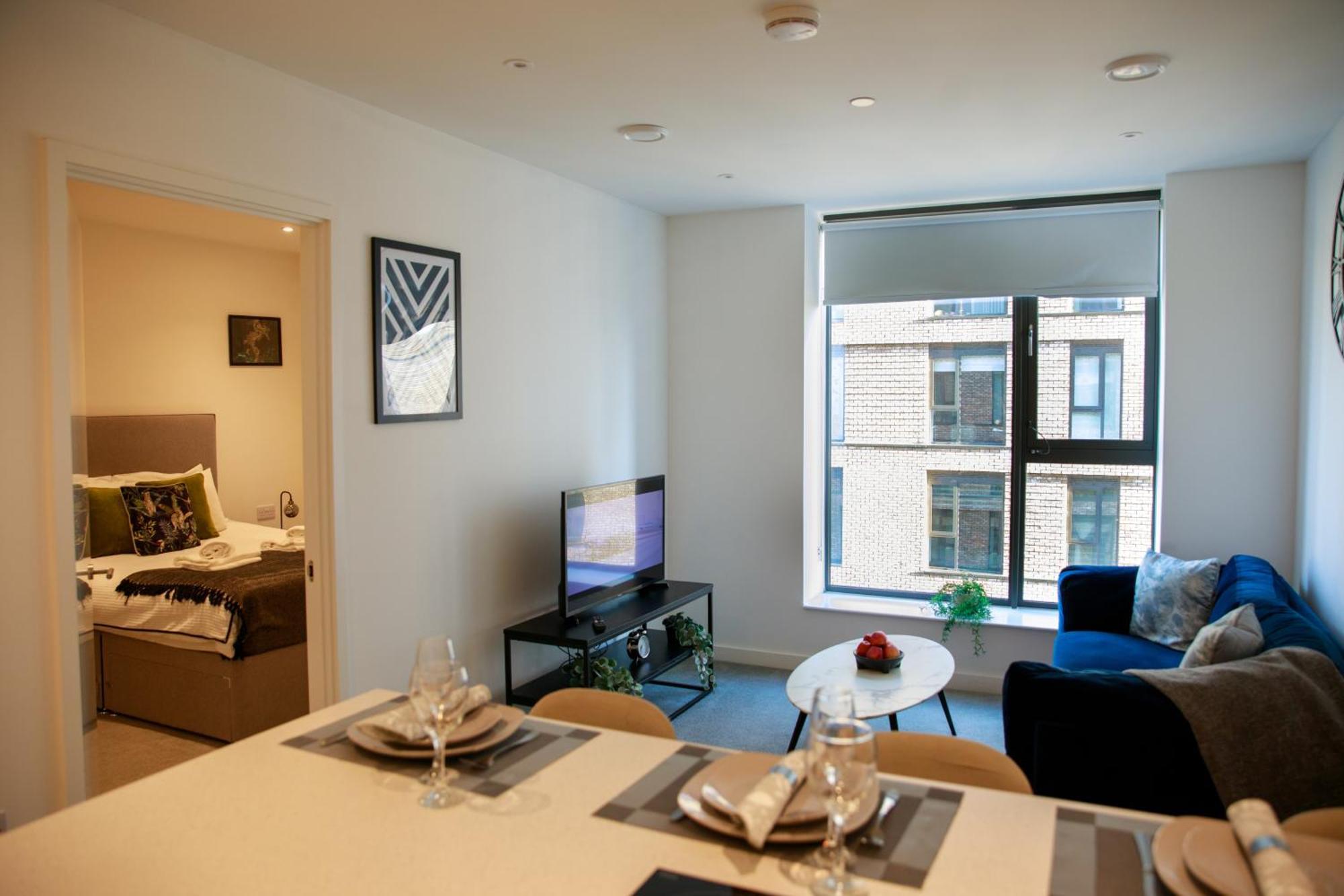 Trafford Suite Modern 1 Bed With Cinema Room แมนเชสเตอร์ ภายนอก รูปภาพ