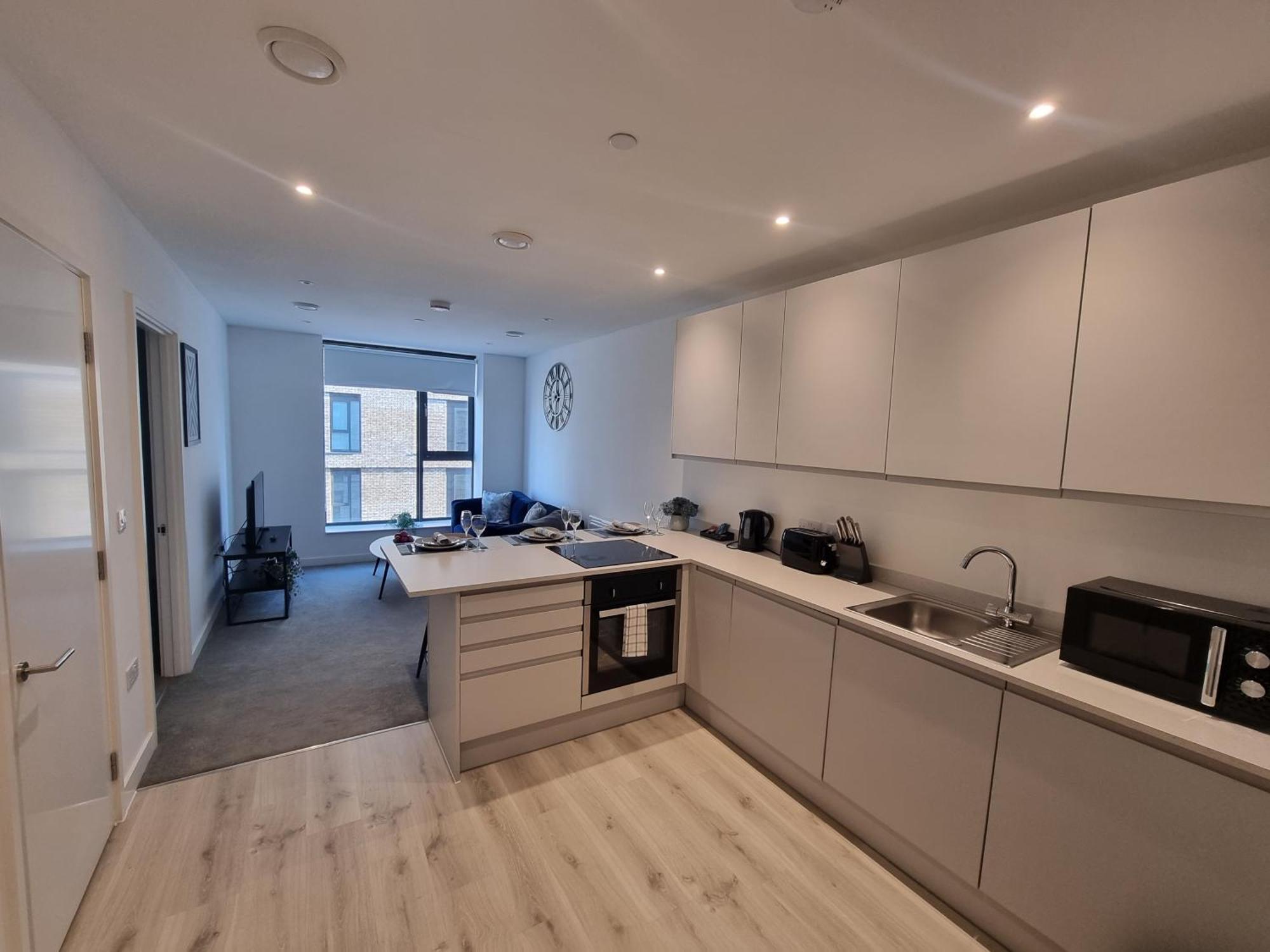 Trafford Suite Modern 1 Bed With Cinema Room แมนเชสเตอร์ ภายนอก รูปภาพ